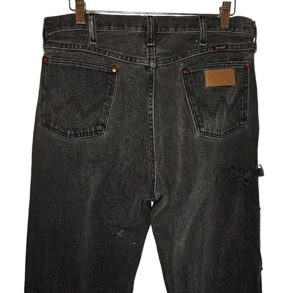 Wrangler Vintage Distressed Grey Denim Jeans - Picture 6 of 7